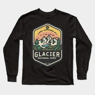 Glacier National Park Travel Sticker Long Sleeve T-Shirt